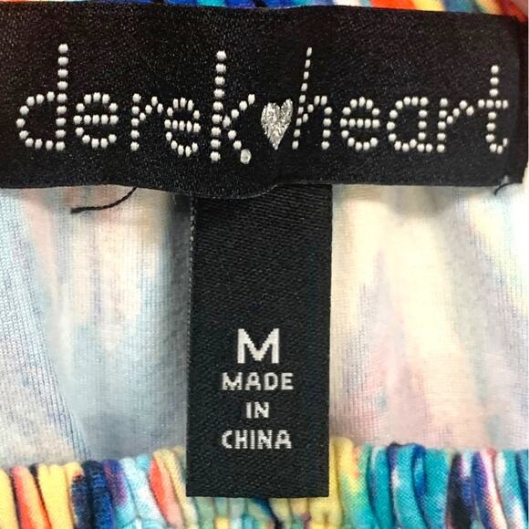 EUC Derek Heart Multicolored Fringe Boho Crop Top Size Medium - Picture 5 of 7